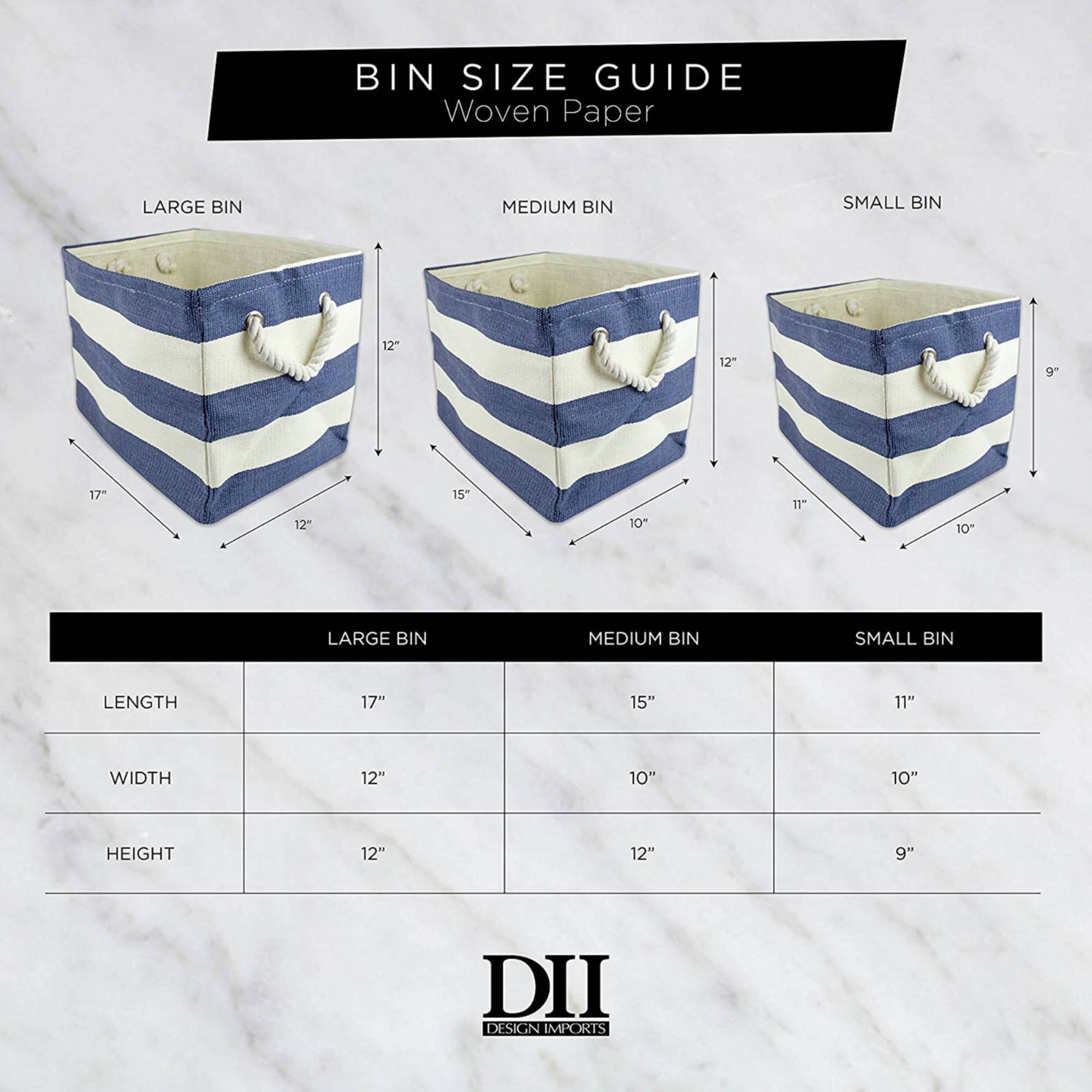 DII® Large Stone Basketweave & Black Stripe Rectangle Paper Basket